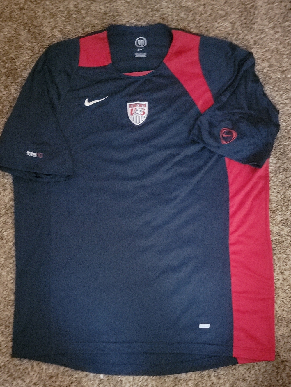 Nike Vintage 2004 Total 90 USA Team Away Kit Soccer Jersey Size XL